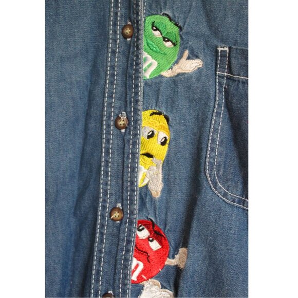 M&M's Brand Women's Long Sleeve Denim Blue Jean Shirt, Plus Size: 22W / 24W - Picture 5 of 9